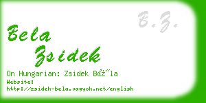 bela zsidek business card